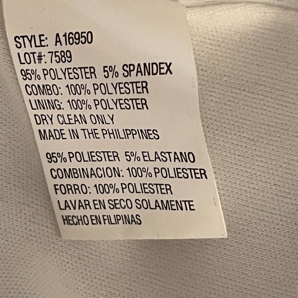 Saks Dress Womens 6 Black White Floral Black Lace Bodycon Sleeveless Zip Up‎ - Picture 10 of 12